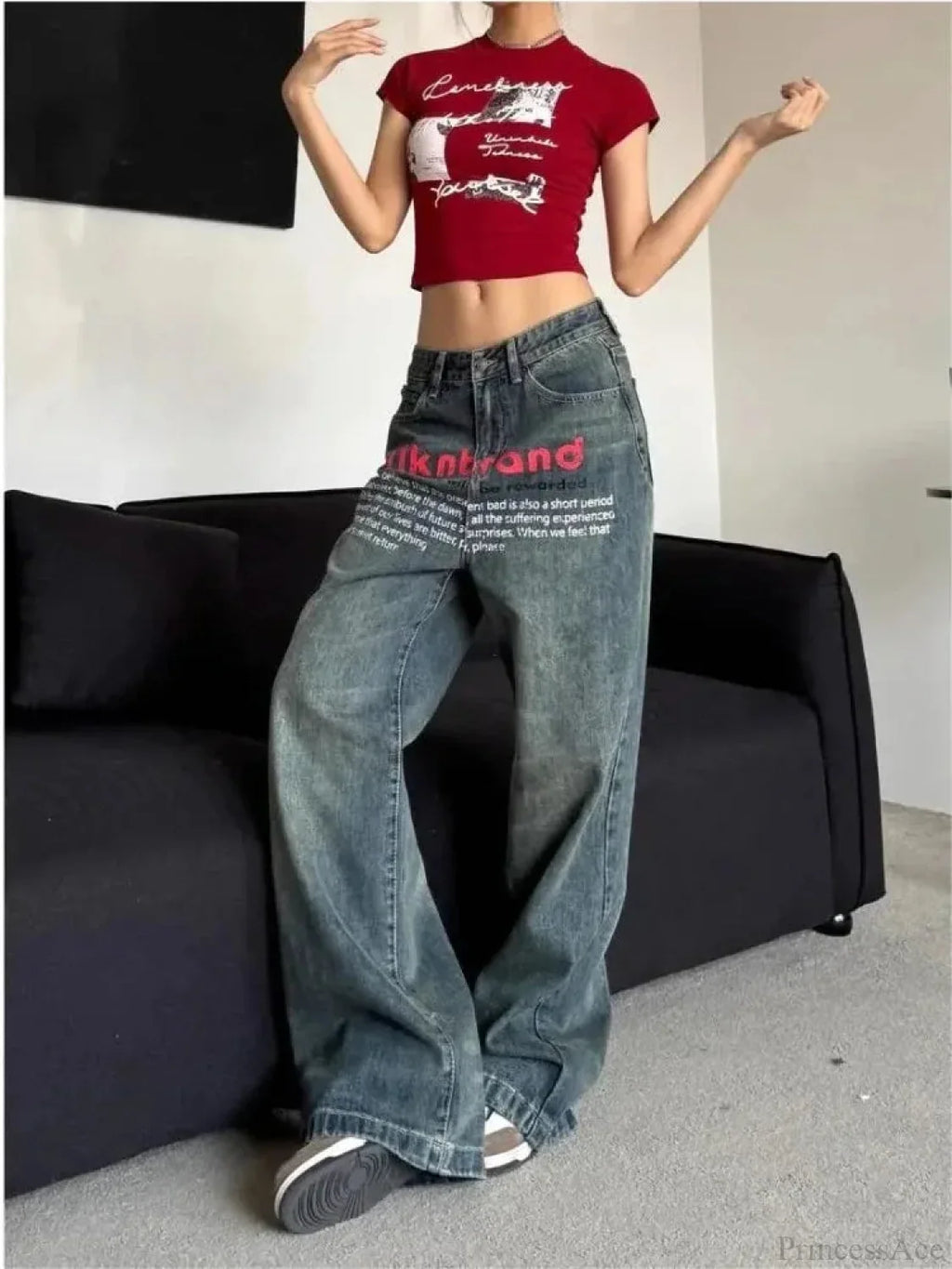 Antique Gothic Baggy Letter Pant image 6