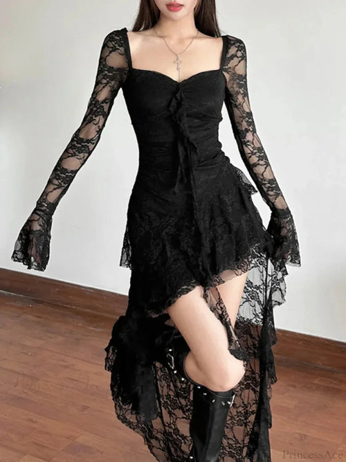 Antique Transparent Bodice Midi Dress image 1