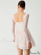 Aphrodite Mesh Bustier Corset Modern Long Sleeve Short Dress image 5