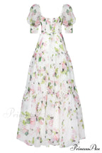 Apple Blossom Feminine Charming Voluminous Sheer Sleeves Dress image 3