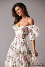Apple Blossom Feminine Charming Voluminous Sheer Sleeves Dress image 5