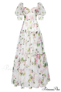 Apple Blossom Feminine Charming Voluminous Sheer Sleeves Dress image 1