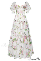 Apple Blossom Feminine Charming Voluminous Sheer Sleeves Dress image 1