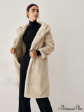 Apricot Faux Fur Trendy Hooded Longline Coat image 1