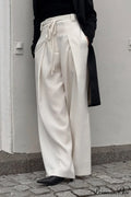 Apricot High Waist Drawstring Pleated Pants image 1