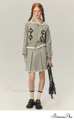 Argyle Collar Stylish Buttoned Knitted Cardigan image 9