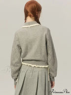 Argyle Collar Stylish Buttoned Knitted Cardigan image 5