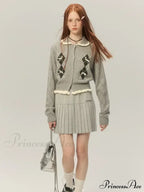 Argyle Collar Stylish Buttoned Knitted Cardigan image 7