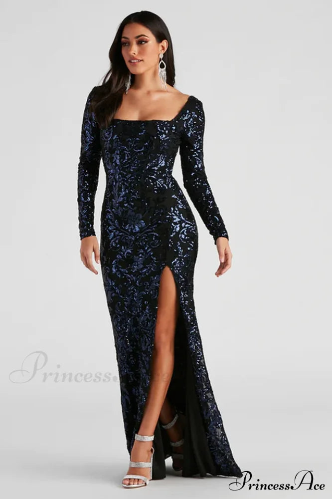 Arial Formal Stylish Sequin Lace-Up Dress image 2