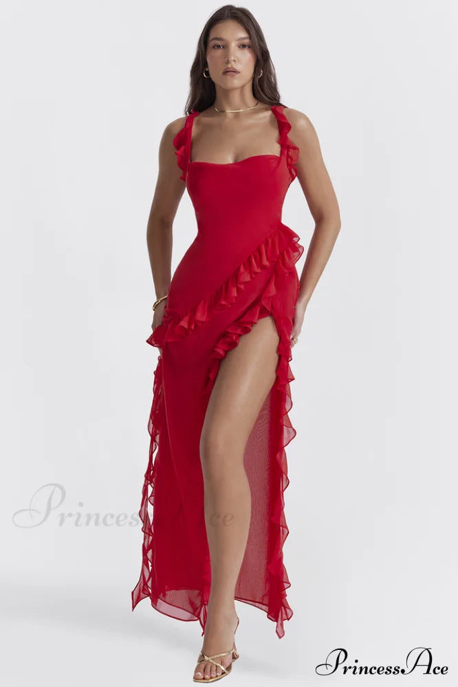 Ariel Cherry Stylish Pleated Maxi Dress image 3