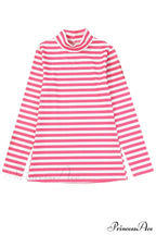 Arm Design Long Textured Pink Knit Striped Tee image 10