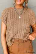 Arm French Knit Beige Brief Cable Sweater image 1