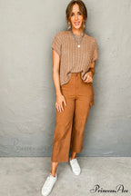 Arm French Knit Beige Brief Cable Sweater image 5
