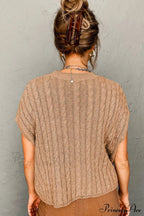 Arm French Knit Beige Brief Cable Sweater image 2