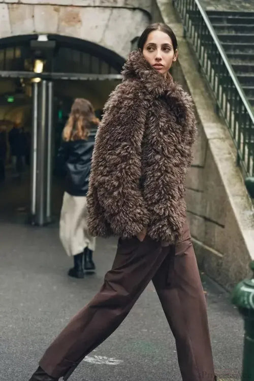 Artificial Fur Teddy Bear Short Coat Cardigan image 2