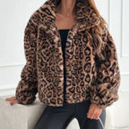 Artificial Texture Leopard Print Coat image 2
