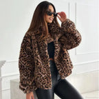 Artificial Texture Leopard Print Coat image 3