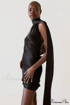 Astrella Neck Wrap Charming Midi A-Line Dress image 5
