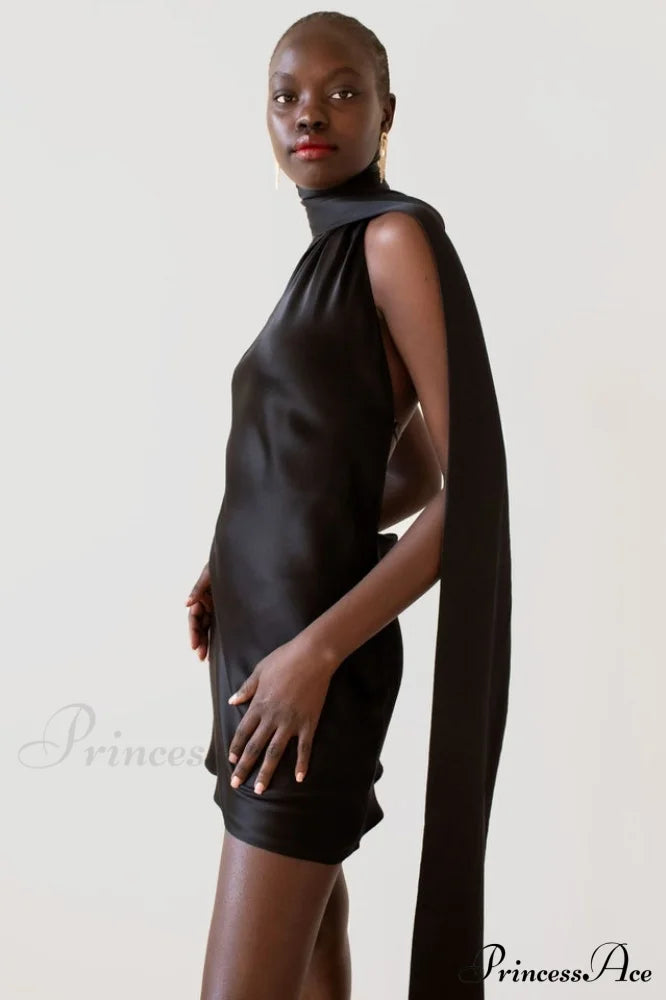 Astrella Neck Wrap Charming Midi A-Line Dress image 5