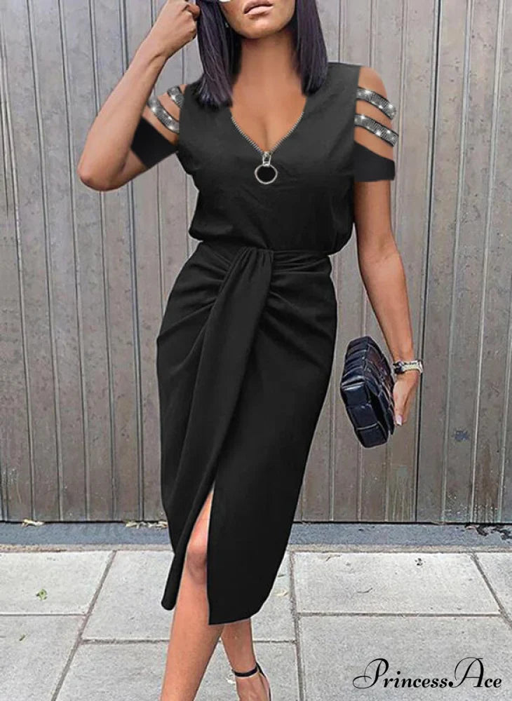 asual V-neck Lace Long Sleeve Elegant Party Dress image 4