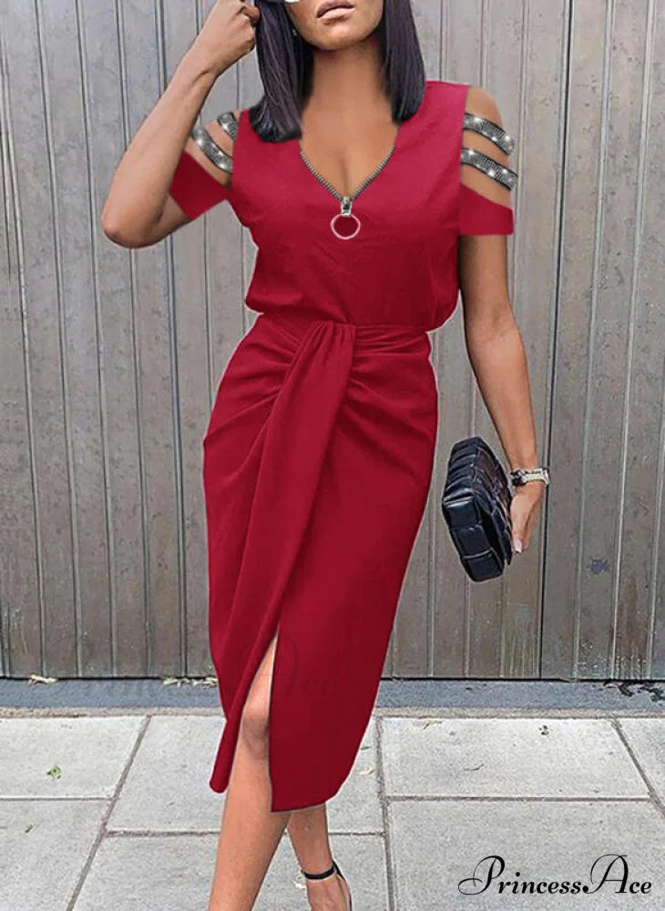 asual V-neck Lace Long Sleeve Elegant Party Dress image 7