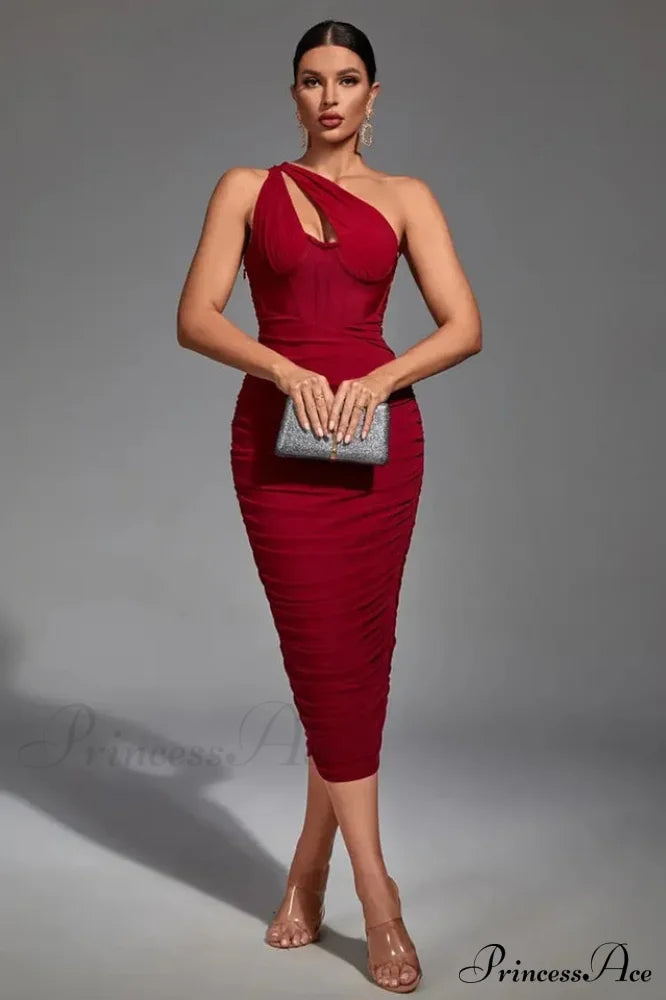Asymmetric Cutout Stylish Midi Dress image 22