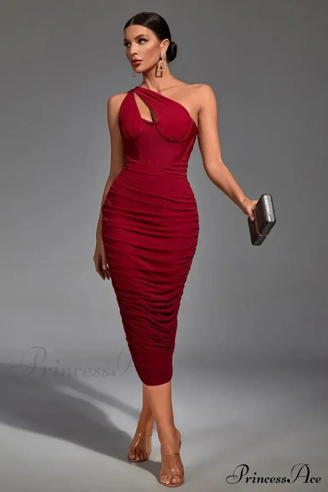 Asymmetric Cutout Stylish Midi Dress image 23
