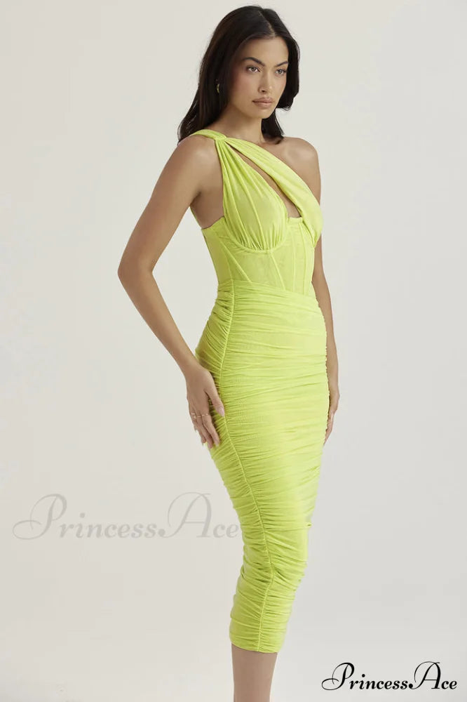 Asymmetric Cutout Stylish Midi Dress image 13