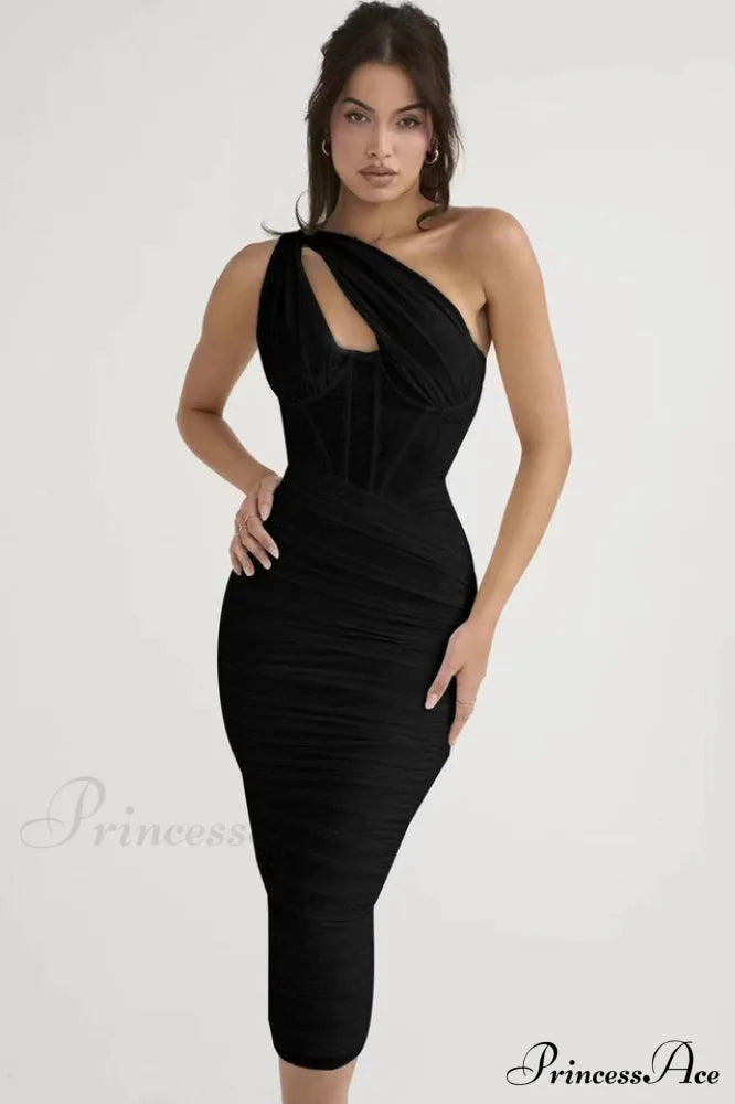 Asymmetric Cutout Stylish Midi Dress image 16