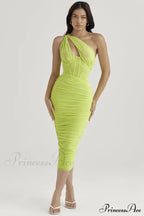 Asymmetric Cutout Stylish Midi Dress image 15