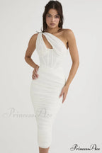Asymmetric Cutout Stylish Midi Dress image 17