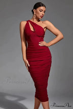 Asymmetric Cutout Stylish Midi Dress image 21