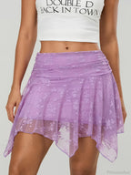 Asymmetric Floral Tiered Skirt image 5