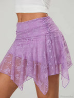 Asymmetric Floral Tiered Skirt image 6