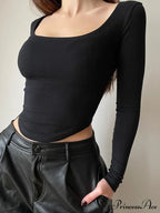 Sleek Slim-Fit Square Neck Knit Top image 3