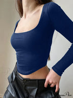 Sleek Slim-Fit Square Neck Knit Top image 18