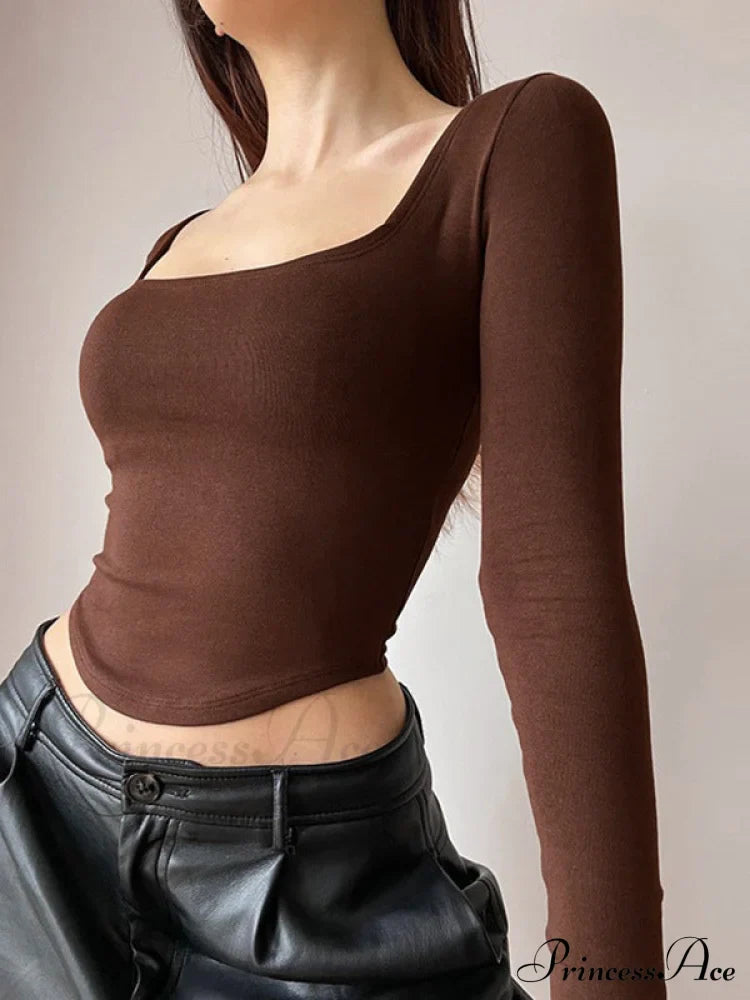 Sleek Slim-Fit Square Neck Knit Top image 9