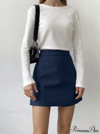 Asymmetric Layered Graceful Split Mini Skirt image 4