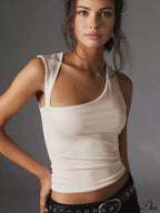 Asymmetric Neck Cut Trendy Out Tank Top image 13