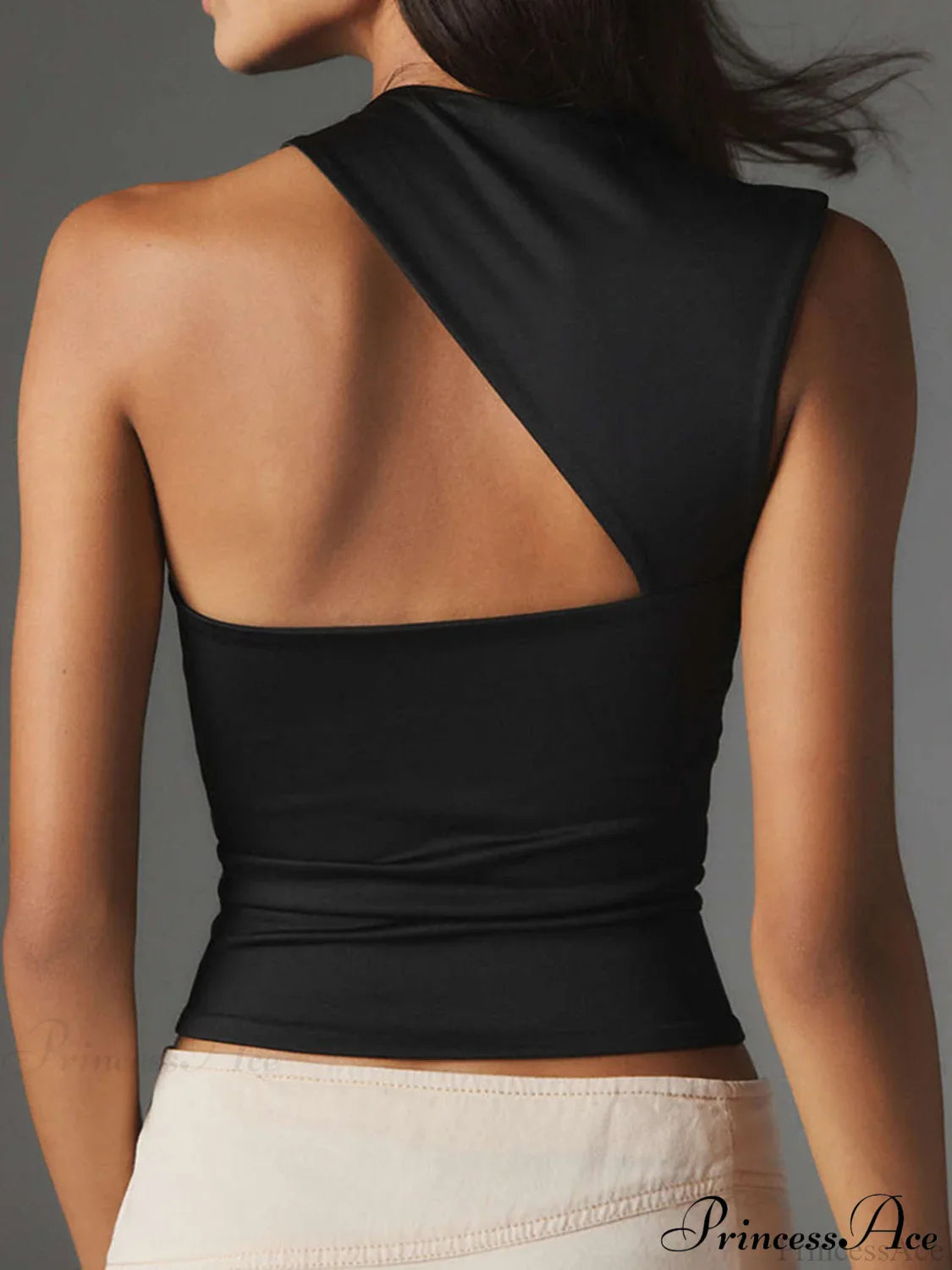 Asymmetric Neck Cut Trendy Out Tank Top image 8