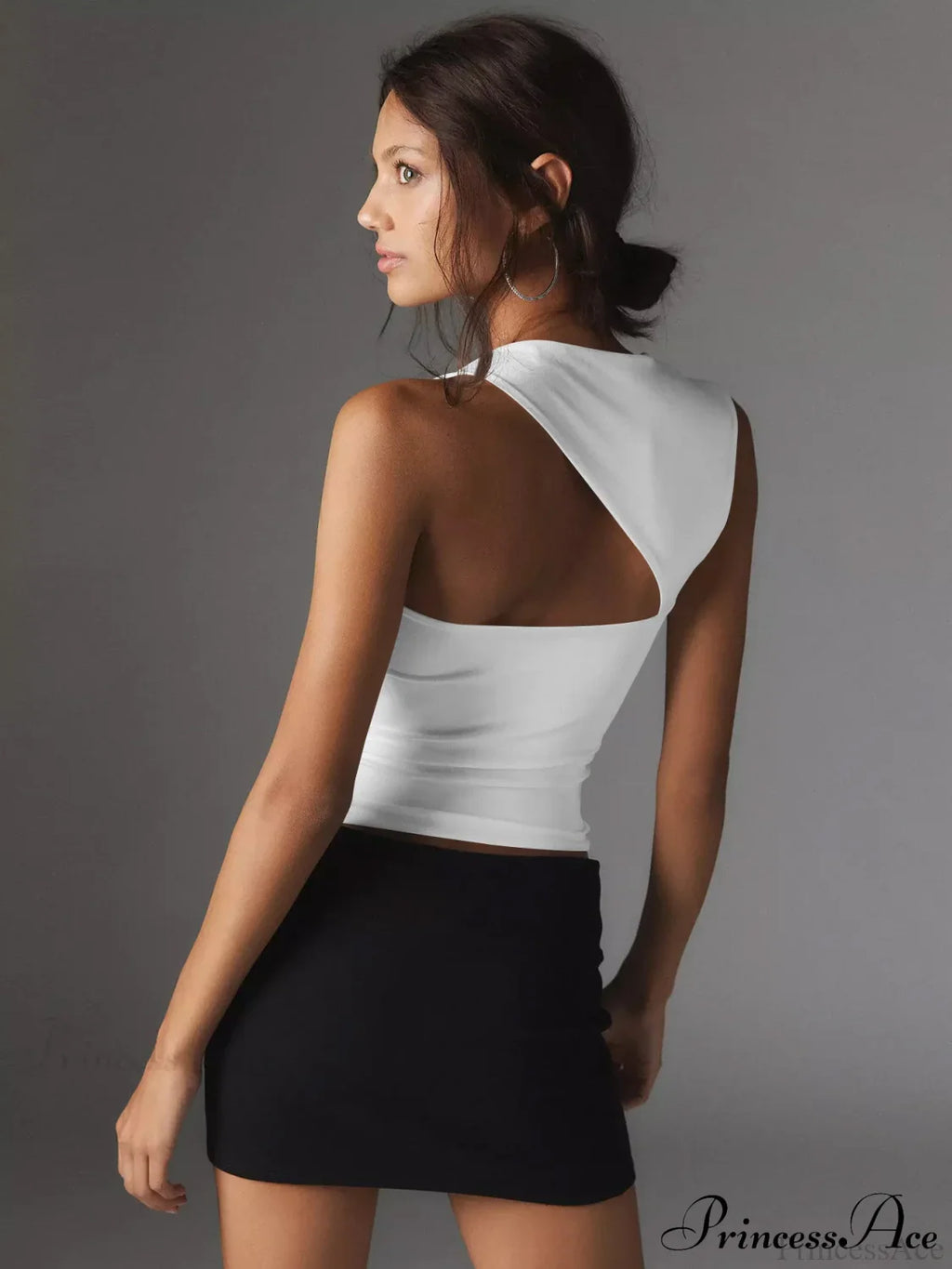 Asymmetric Neck Cut Trendy Out Tank Top image 4