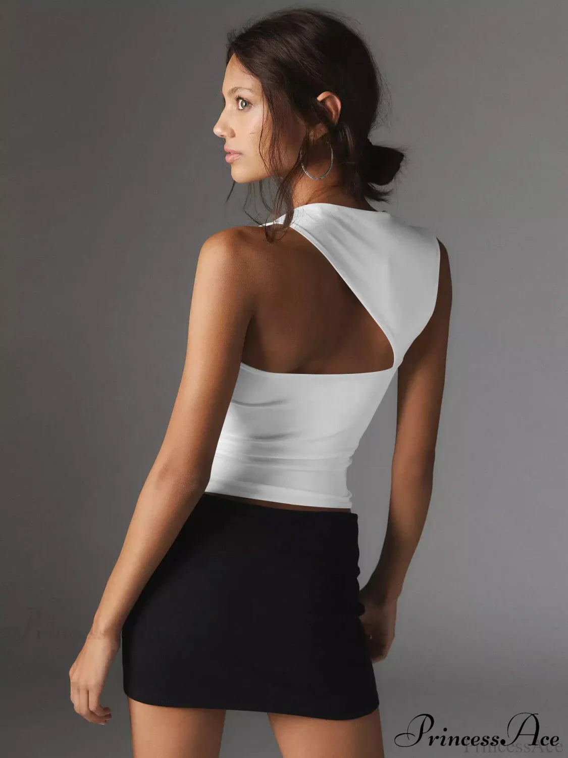 Asymmetric Neck Cut Trendy Out Tank Top image 4