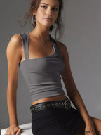 Asymmetric Neck Cut Trendy Out Tank Top image 12