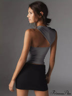Asymmetric Neck Cut Trendy Out Tank Top image 11