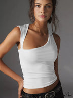 Asymmetric Neck Cut Trendy Out Tank Top image 1