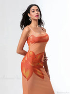 Asymmetric Neck Tank Sleeveless Wrap Bodycon Floral Vacation Dress image 6