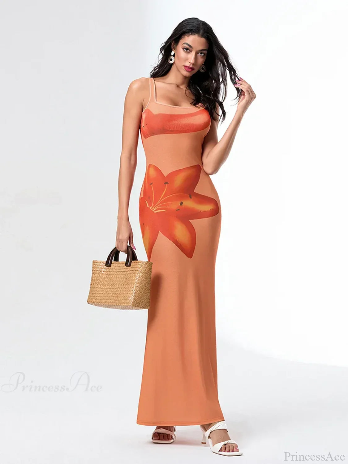 Asymmetric Neck Tank Sleeveless Wrap Bodycon Floral Vacation Dress image 1