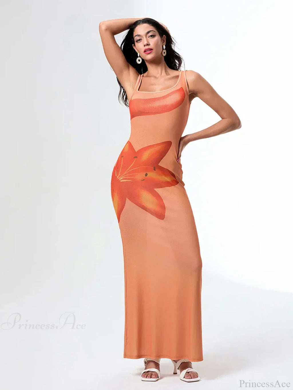 Asymmetric Neck Tank Sleeveless Wrap Bodycon Floral Vacation Dress image 2