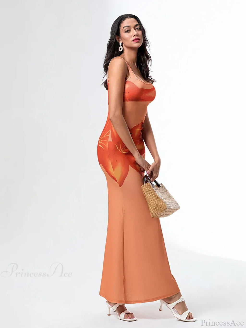 Asymmetric Neck Tank Sleeveless Wrap Bodycon Floral Vacation Dress image 5