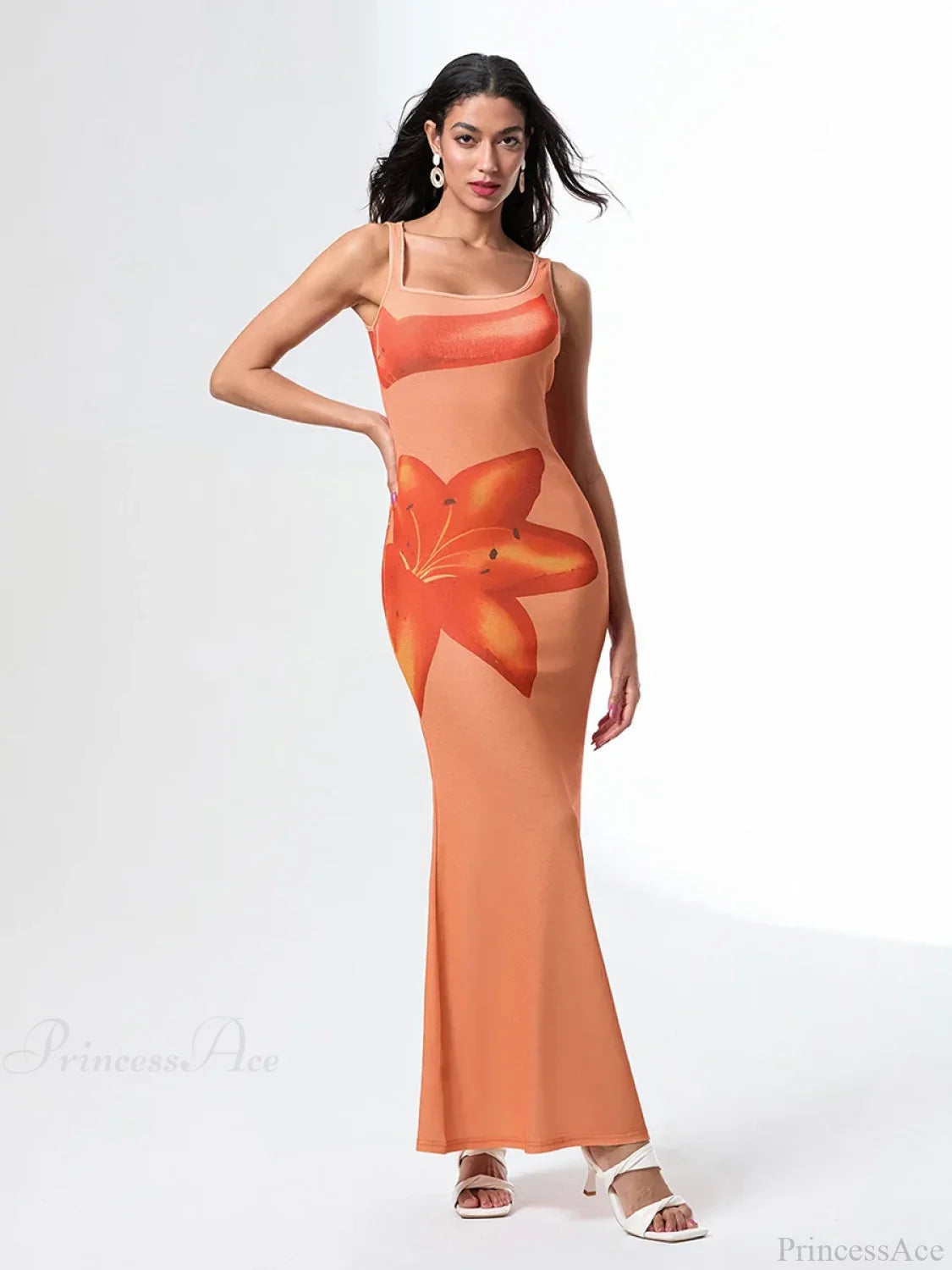 Asymmetric Neck Tank Sleeveless Wrap Bodycon Floral Vacation Dress image 3